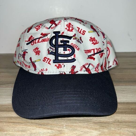 St Louis Cardinals Baseball Cap Unisex All Over Print Hat Gray Red And Blue - Picture 1 of 7